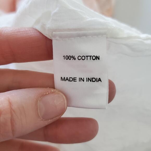 JESSAKAE Dress Womens Small Pink White Belted Tiered Maxi V Neck Toile Print - Picture 10 of 13